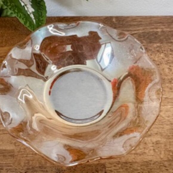 Marigold Carnival‎ Glass Ruffled Bowl Floral Pattern Embossed Depression Style - Picture 3 of 4